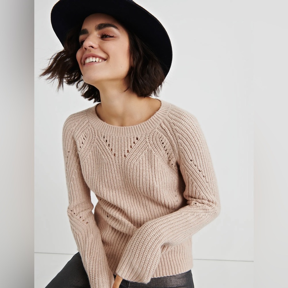Lucky brand Crew Neck Pointelle Sweater